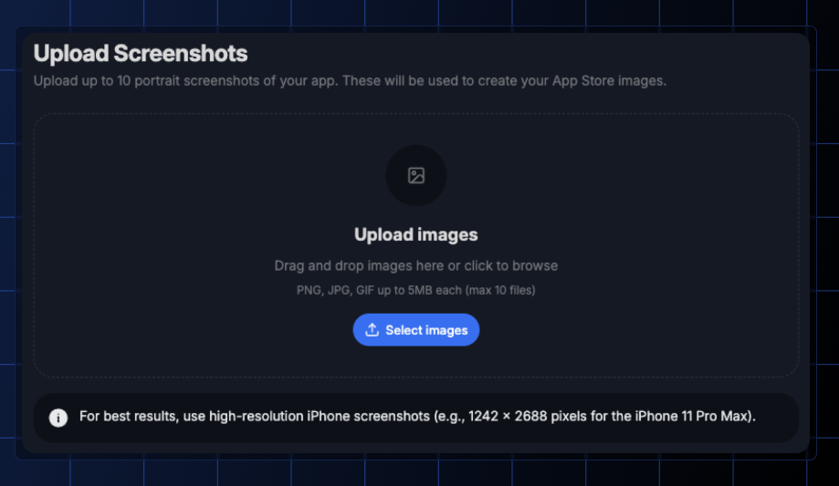 Upload Screenshots